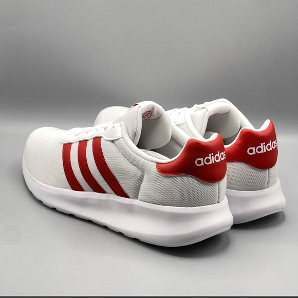 Adidas Lite Racer 3.0 Men`s Training Shoes Sneakers White Red - Picture 3 of 9